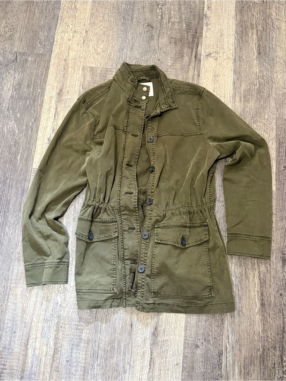 Lucky Brand Olive Green Utility Military Jacket Size Large